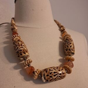 Unique Vintage Brown Tribal Necklace